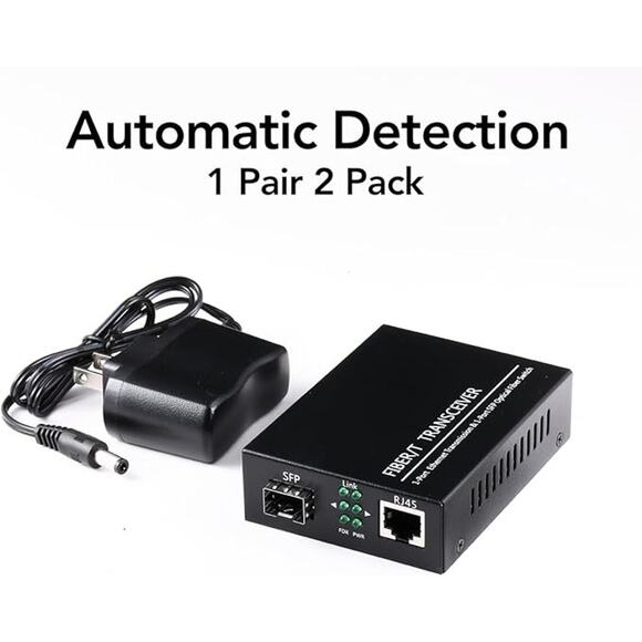 2-Pack Open SFP Slot 1.25G/s Gigabit Fiber Ethernet Media Converter - Picture 2 of 5